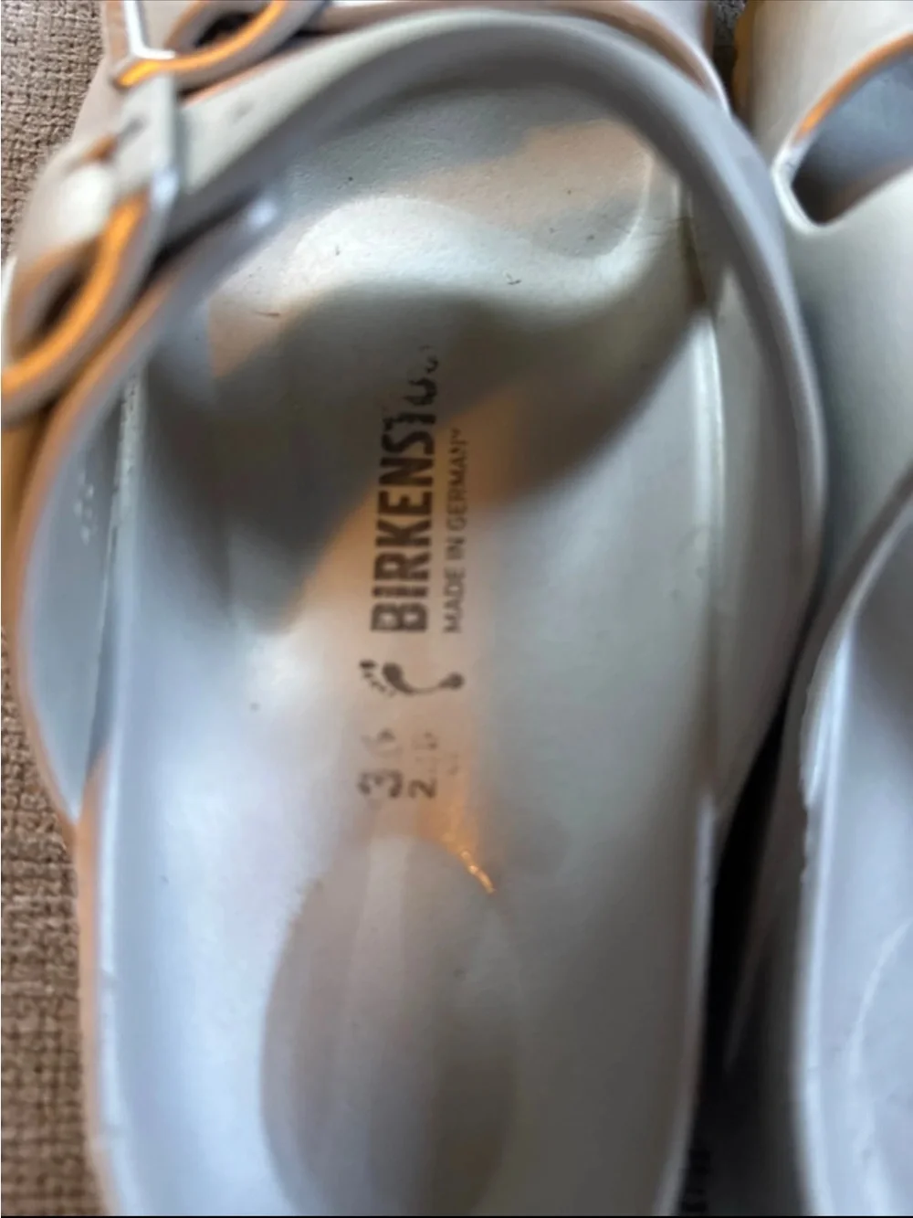 Birkenstock Silver Two-Strap Arizona Sandals